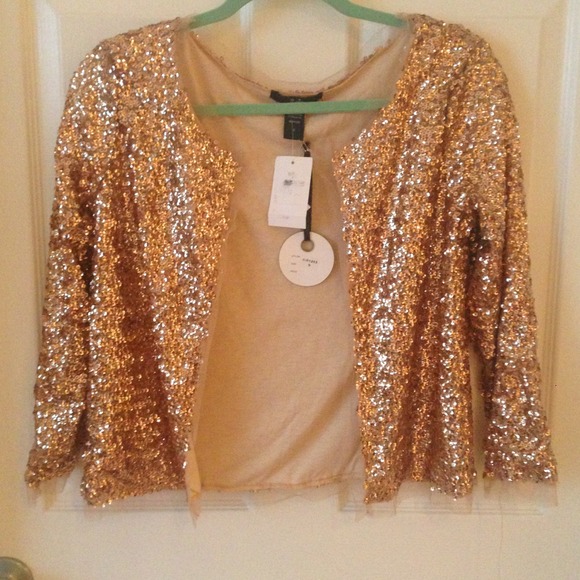 BRAND NEW Gold sequin cardigan
