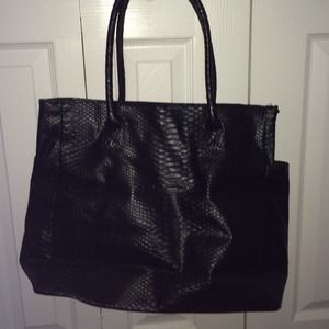 Black snake skin bag