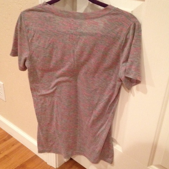 Pink and Grey Burnout V-Neck - Picture 2 of 3