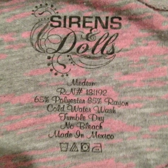 Pink and Grey Burnout V-Neck - Picture 3 of 3