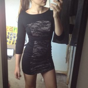 Black and lace party dress