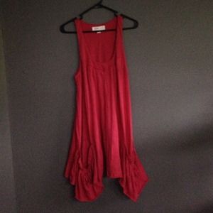 Anthropologie red  tunic