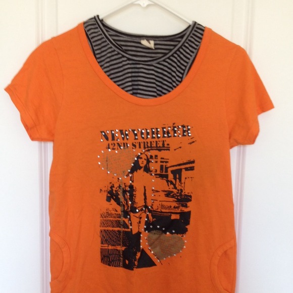 Orange New Yorker shirt