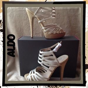 Aldo White High Heel Sandal - NWOT