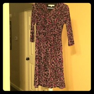 Purple,black & pink print dress. Size 4