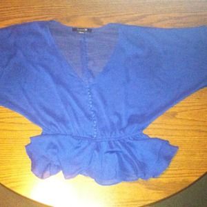 Forever 21 dark blue see through shirt.