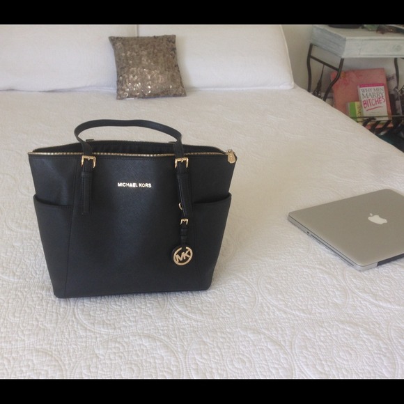 Michael Kors black and gold tote