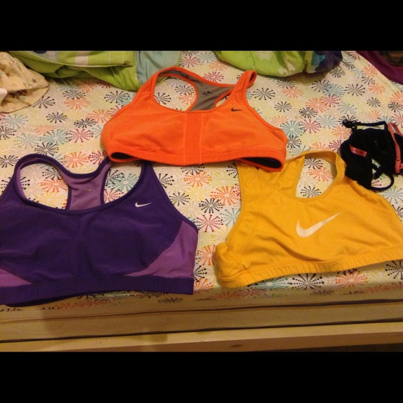 Yellow reversible Nike Pro Sports Bra