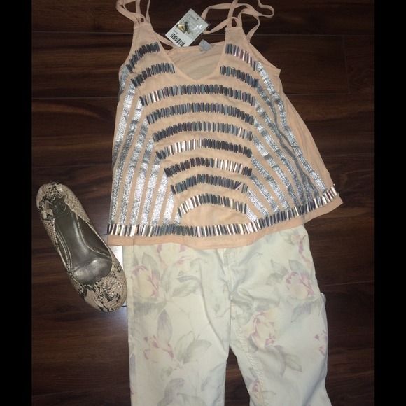 Pink and silver cami