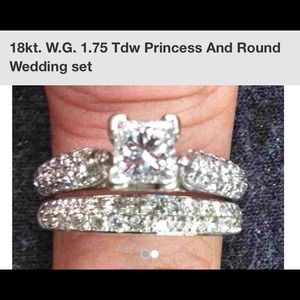18kt white gold wedding set