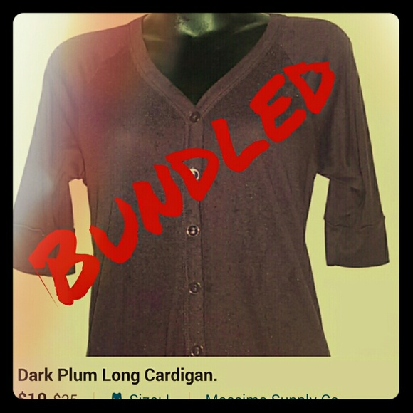 Dark Plum Long Cardigan. - Picture 1 of 1