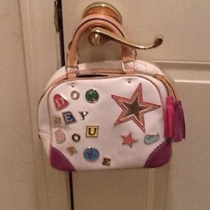 Dooney Bourke small flashy white bowling bag