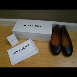 Givenchy black leather flats 35.5/6