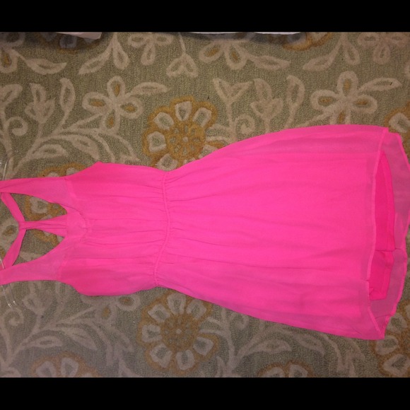 Hot pink hi-low dress
