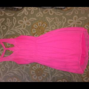 Hot pink hi-low dress