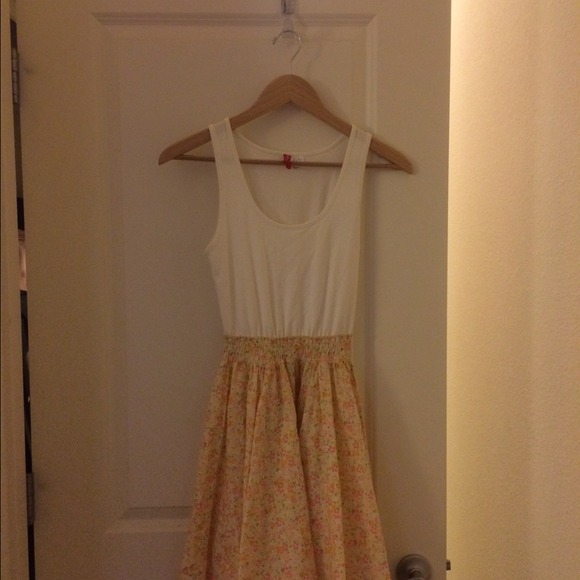 H&M one piece white tank and floral skirt