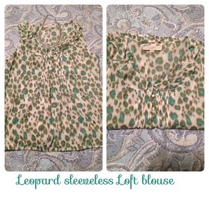 Sleeveless leopard print Loft blouse