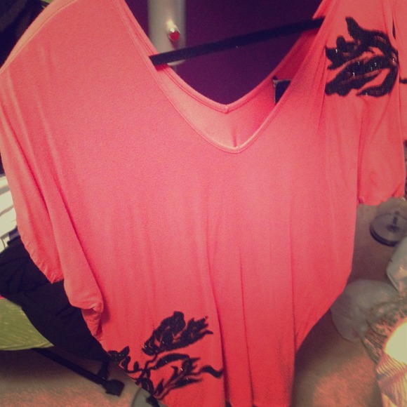 Salmon sequined tunic