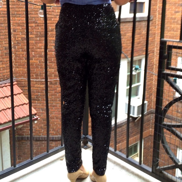 missguided Pants - Black Sequin Trousers missguided Pants - Black Sequin Trousers