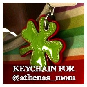Coach leather shamrock keychain
