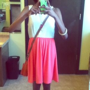 White & pink strap dress