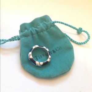 Tiffany & Co. Black enamel X ring