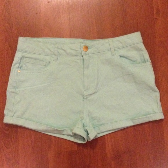 Aqua green High waisted shorts