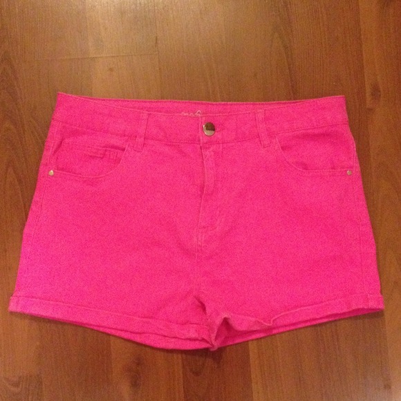 Hot pink High waisted shorts