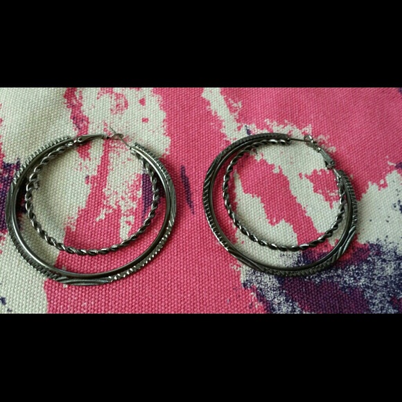 Pewter Loop Earrings
