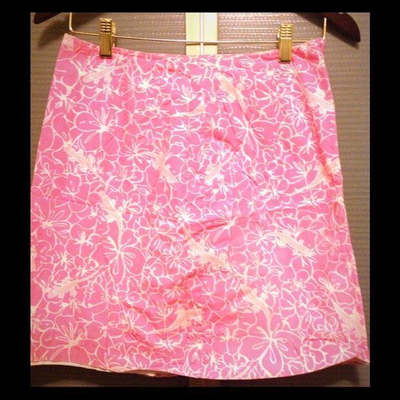 Vintage Lilly Pulitzer Pink Lizard Skirt-size 6 - Picture 1 of 3