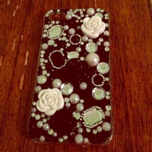 iPhone 4/4s Flower/Glitter Case