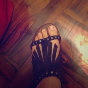 Brown Fringe-d Sandals