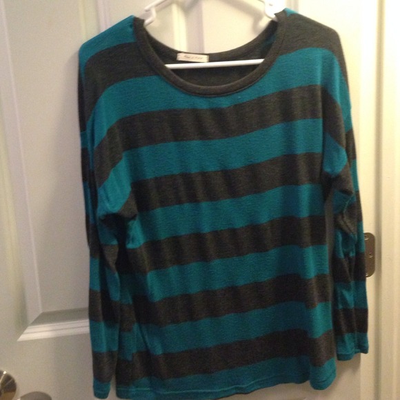 Grey & Blue Striped Sweater