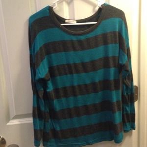 Grey & Blue Striped Sweater