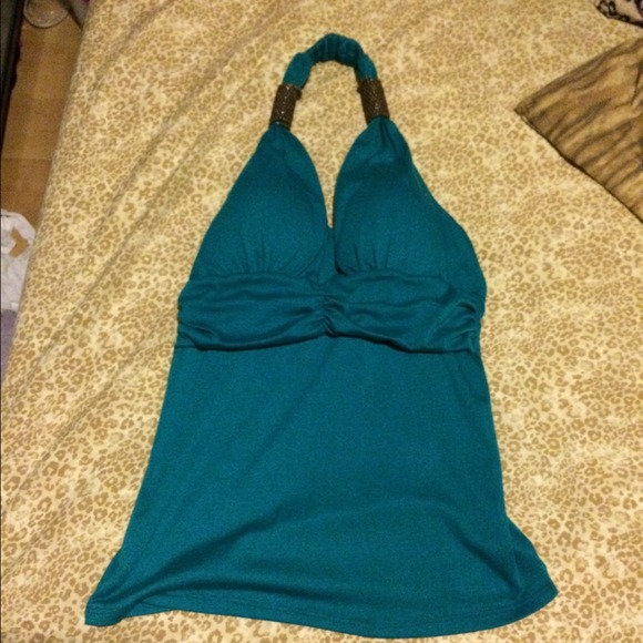 Teal halter top
