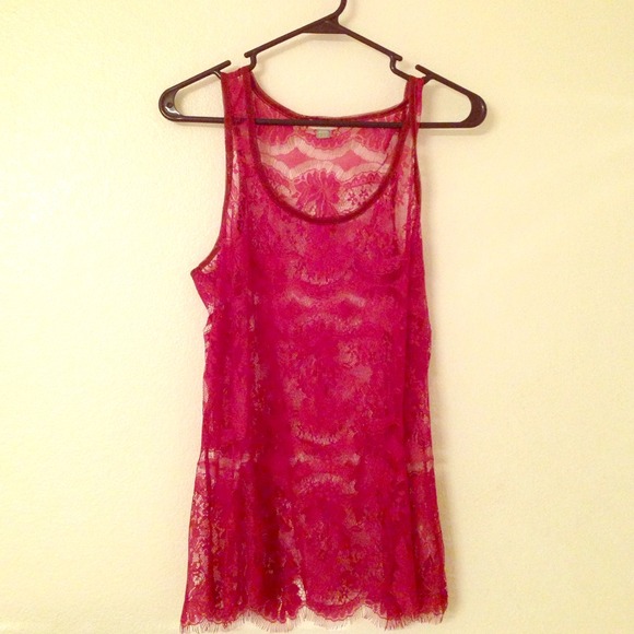 Sheer laced tank top