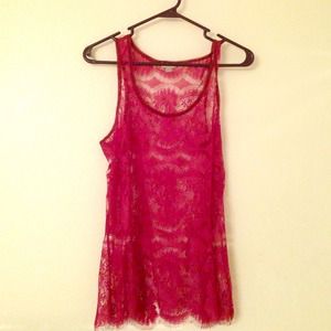 Sheer laced tank top