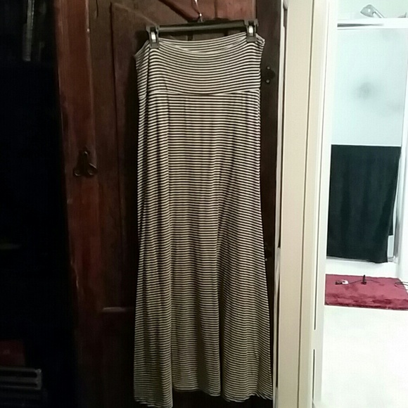 Black and white striped maxi