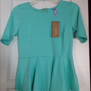 PRICE REDUCTION! NWT!! Francesca's teal peplum