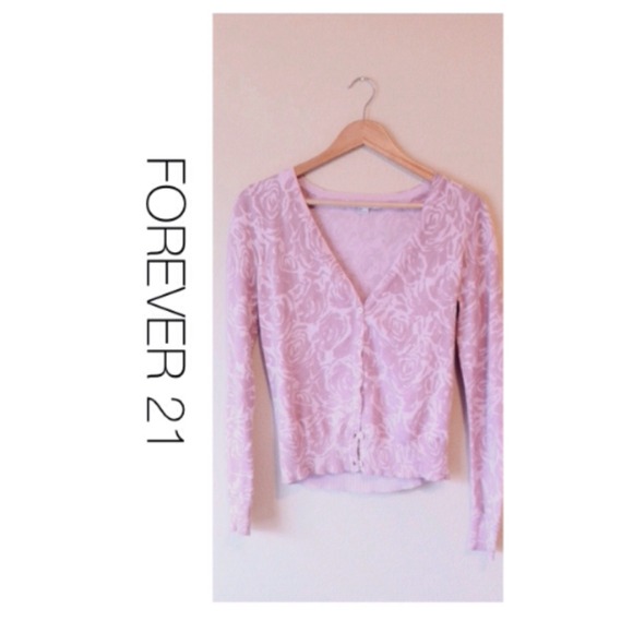 Pale pink floral cardigan