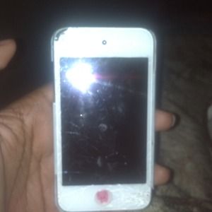 Cracked ipod w/ stuck sleep button