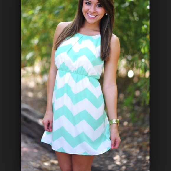 Mint Chevron Dress
