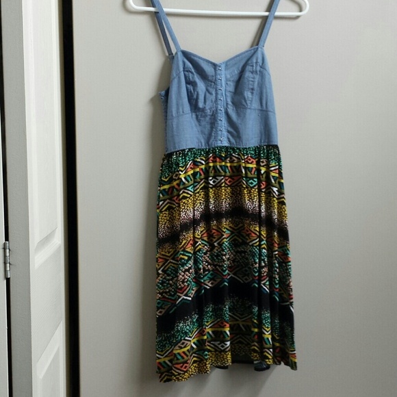 No Boundaries half denim, half tribal dress