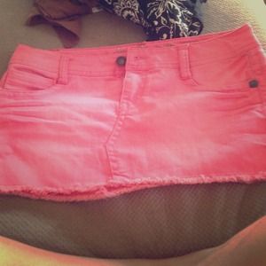 Pink mini skirt