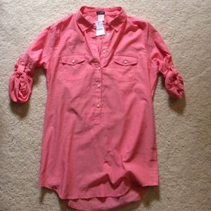 J Crew coral shirt