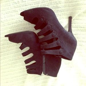 Button up bootie heels