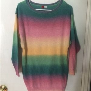 Multicolored Shirt/Tunic and Black Mossino Shorts