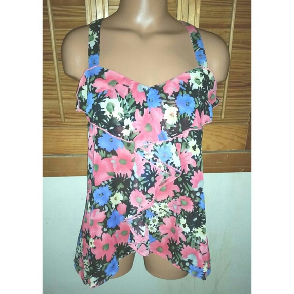 SOLD!! NWOT Floral Print Sheer Top - Picture 2 of 4