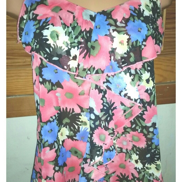 SOLD!! NWOT Floral Print Sheer Top - Picture 4 of 4