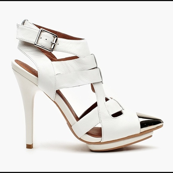 White Jeffrey Campbell Don't Even Pumps